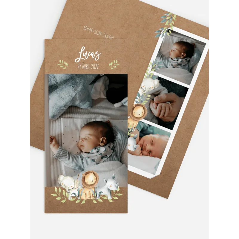 Faire-part de naissance Safari