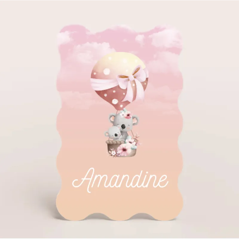 Faire-part de naissance Montgolfière colorée