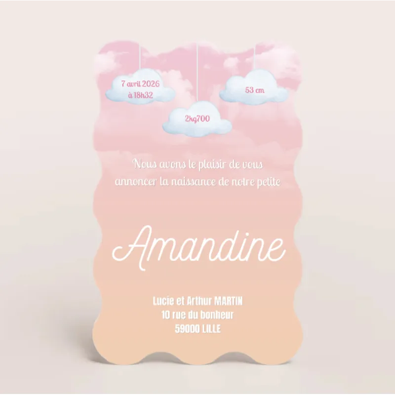 Faire-part de naissance Montgolfière colorée