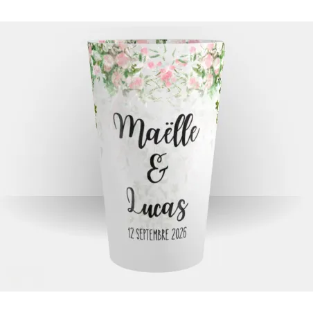 Gobelet personnalisé mariage Aquarelle florale