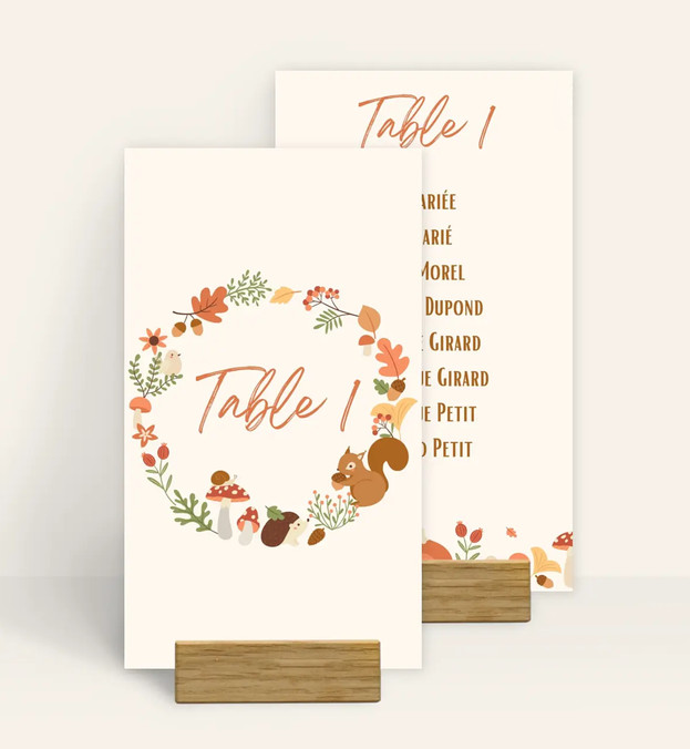 Numéro de table baptême